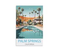 KmoNo Palm Springs California Vintage Travel Posters 08x12inch(20x30cm) Poster Decor Painting Canvas Wall Art Living Room Poster Bedroom