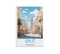 KmoNo Split Croatia Vintage Travel Posters 08x12inch(20x30cm) Wall Decor Painting Canvas Wall Art Living Room Poster Bedroom