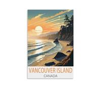 KmoNo Vancouver Island Canada Vintage Travel Posters 12x18inch(30x45cm) Poster Decor Painting Canvas Wall Art Living Room Poster Bedroom