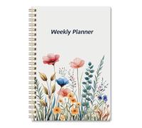 KMQOY To Do List Notebook - Undated Weekly Planner Diary A5 Spiral Productivity Checklist Organizer 52 Tear Off Pages with Habit Tracker, Colourful flowers