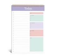 KMQOY To Do List Notepad - Daily Planner Pad Undated 52 Sheets Spiral Today Planner Note Pad Premium Thick Paper 9.8" x 6.5" For Work and Personal Organized - （Purple）