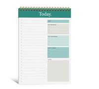 KMQOY To Do List Notepad- Daily Planner Pad Undated 52 Sheets Spiral Today Planner Note Pad Thick Paper 9.8" x 6.5" For Work and Personal Organized - （Green）