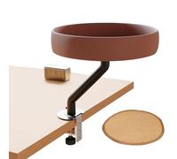 KMQRDZi Cat Bed for The Desk, Perfect Pet Nest, Floating Cat Bed, Raised House Above Desk, Office pet Climbing Frame, Can Be Lifted And Swivelled, Keeps Kitten Close And Workspace Clear (Brown)