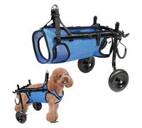 KMQRDZi Dog Wheelchair for Back Legs, Two-Wheel Hind Leg Wheelchair, Adjustable Dog Leg Brace and Hip Support for Rear Leg Hind Limbs Disabled Arthritis Paralyzed Injured Small Dogs Cats (Blue, S)