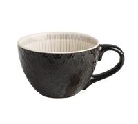 KMQRDZi Large Coffee Cup XXL Ceramic 700 ml Soup Cups with Handle, Breakfast Bowl, Cereal, Soup, Porridge, Salad, Extra Large Ceramic Mug (380 ml Black)