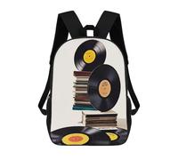 KMRHOUTIQ 17 Inch Vinyl Records And Tapes Laptop Backpack for Men Women Water-Resistant Lightweight Travel Daypack with Breathable Back Panel Adjustable Straps Padded Top Handle Computer Bag