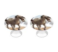 KMRHOUTIQ 2 Pack 1.1 Inch (28 Mm) Round Cartoon Donkey Drawer Knobs Modern Kitchen Cabinet Knob Hardware Handles Decorative Furniture Knobs for Dresser, Cupboards, Wardrobes, Bifold Door, Closet Door
