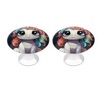 KMRHOUTIQ 2 Pack 1.1 Inch (28 Mm) Round Colorful Horse Drawer Knobs Modern Kitchen Cabinet Knob Hardware Handles Decorative Furniture Knobs for Dresser, Cupboards, Wardrobes, Bifold Door, Closet Door