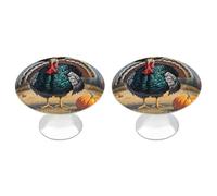 KMRHOUTIQ 2 Pack 1.1 Inch (28 Mm) Round Cool Turkey Drawer Knobs Modern Kitchen Cabinet Knob Hardware Handles Decorative Furniture Knobs for Dresser, Cupboards, Wardrobes, Bifold Door, Closet Door