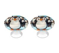 KMRHOUTIQ 2 Pack 1.1 Inch (28 Mm) Round Cute Penguins Drawer Knobs Modern Kitchen Cabinet Knob Hardware Handles Decorative Furniture Knobs for Dresser, Cupboards, Wardrobes, Bifold Door, Closet Door