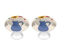 KMRHOUTIQ 2 Pack 1.1 Inch (28 Mm) Round Flowers in Pot Drawer Knobs Modern Kitchen Cabinet Knob Hardware Handles Decorative Furniture Knobs for Dresser, Cupboards, Wardrobes, Bifold Door, Closet Door