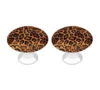 KMRHOUTIQ 2 Pack 1.1 Inch (28 Mm) Round Leopard Drawer Knobs Modern Kitchen Cabinet Knob Hardware Handles Decorative Furniture Knobs for Dresser, Cupboards, Wardrobes, Bifold Door, Closet Door