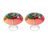 KMRHOUTIQ 2 Pack 1.1 Inch (28 Mm) Round Lollipop Drawer Knobs Modern Kitchen Cabinet Knob Hardware Handles Decorative Furniture Knobs for Dresser, Cupboards, Wardrobes, Bifold Door, Closet Door