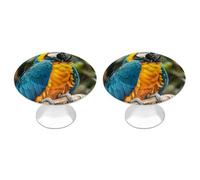 KMRHOUTIQ 2 Pack 1.1 Inch (28 Mm) Round Parrot Drawer Knobs Modern Kitchen Cabinet Knob Hardware Handles Decorative Furniture Knobs for Dresser, Cupboards, Wardrobes, Bifold Door, Closet Door