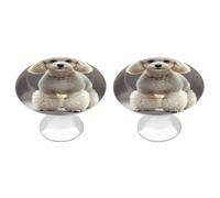 KMRHOUTIQ 2 Pack 1.1 Inch (28 Mm) Round Poodle Drawer Knobs Modern Kitchen Cabinet Knob Hardware Handles Decorative Furniture Knobs for Dresser, Cupboards, Wardrobes, Bifold Door, Closet Door