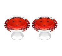 KMRHOUTIQ 2 Pack 1.1 Inch (28 Mm) Round Red Crab Drawer Knobs Modern Kitchen Cabinet Knob Hardware Handles Decorative Furniture Knobs for Dresser, Cupboards, Wardrobes, Bifold Door, Closet Door