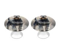 KMRHOUTIQ 2 Pack 1.1 Inch (28 Mm) Round Schnauzer Drawer Knobs Modern Kitchen Cabinet Knob Hardware Handles Decorative Furniture Knobs for Dresser, Cupboards, Wardrobes, Bifold Door, Closet Door
