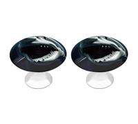 KMRHOUTIQ 2 Pack 1.1 Inch (28 Mm) Round Shark Drawer Knobs Modern Kitchen Cabinet Knob Hardware Handles Decorative Furniture Knobs for Dresser, Cupboards, Wardrobes, Bifold Door, Closet Door