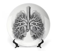 KMRHOUTIQ 8inch Bone China Decorative Plates for Wall Hanging with Display Stand Chinese Porcelain Lungs Vector Dessert Plate Display Dish Collections Ceramic Ornament Art Craft Home Office Decor