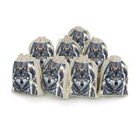 KMRHOUTIQ 8PCS Spice Bags for Cooking, Cute Wolf Muslin Bags Reusable, Small Burlap Bags with Drawstring, Herb Bag Empty, Cloth Gift Bag Pouch, For Wedding & Party Favors (5x7 Inch)