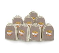 KMRHOUTIQ 8PCS Spice Bags for Cooking, Egg Cup Noodle Ramen Muslin Bags Reusable, Small Burlap Bags with Drawstring, Herb Bag Empty, Cloth Gift Bag Pouch, For Wedding & Party Favors (5x7 Inch)
