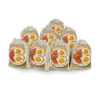 KMRHOUTIQ 8PCS Spice Bags for Cooking, Eggs And Tomatoes Muslin Bags Reusable, Small Burlap Bags with Drawstring, Herb Bag Empty, Cloth Gift Bag Pouch, For Wedding & Party Favors (5x7 Inch)