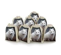 KMRHOUTIQ 8PCS Spice Bags for Cooking, Fox Muslin Bags Reusable, Small Burlap Bags with Drawstring, Herb Bag Empty, Cloth Gift Bag Pouch, For Wedding & Party Favors (5x7 Inch)