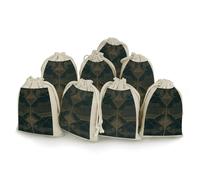 KMRHOUTIQ 8PCS Spice Bags for Cooking, Green And Brown Pattern Muslin Bags Reusable, Small Burlap Bags with Drawstring, Herb Bag Empty, Cloth Gift Bag Pouch, For Wedding & Party Favors (5x7 Inch)