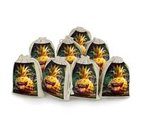 KMRHOUTIQ 8PCS Spice Bags for Cooking, Laughing Pineapple Muslin Bags Reusable, Small Burlap Bags with Drawstring, Herb Bag Empty, Cloth Gift Bag Pouch, For Wedding & Party Favors (5x7 Inch)