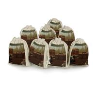 KMRHOUTIQ 8PCS Spice Bags for Cooking, Picnic Basket Muslin Bags Reusable, Small Burlap Bags with Drawstring, Herb Bag Empty, Cloth Gift Bag Pouch, For Wedding & Party Favors (5x7 Inch)
