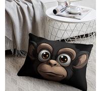 KMRHOUTIQ Decorative Big-Eyed Monkey Lumbar Throw Pillow Covers 8x12 with Hidden Zipper Outdoor Couch Pillow Cases for Sofa Bed Living Room Garden Plush Pillowcase Farmhouse Cushion Case Home Decor