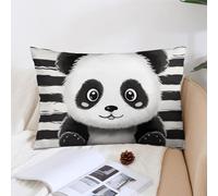 KMRHOUTIQ Decorative Cartoon Panda Lumbar Throw Pillow Covers 12x20 with Hidden Zipper Outdoor Couch Pillow Cases for Sofa Bed Living Room Garden Plush Pillowcase Farmhouse Cushion Case Home Decor