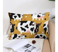 KMRHOUTIQ Decorative Cow Patterns Lumbar Throw Pillow Covers 12 "x20 with Hidden Zipper Outdoor Couch Pillow Cases for Sofa Bed Living Room Garden Plush Pillowcase Farmhouse Cushion Case Home Decor