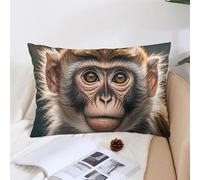 KMRHOUTIQ Decorative Cute Monkey Lumbar Throw Pillow Covers 12 "x20 with Hidden Zipper Outdoor Couch Pillow Cases for Sofa Bed Living Room Garden Plush Pillowcase Farmhouse Cushion Case Home Decor