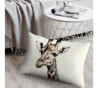 KMRHOUTIQ Decorative Giraffe Lumbar Throw Pillow Covers 8"x12" with Hidden Zipper Outdoor Couch Pillow Cases for Sofa Bed Living Room Garden Plush Pillowcase Farmhouse Cushion Case Home Decor
