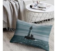 KMRHOUTIQ Decorative Lighthouse Ocean Lumbar Throw Pillow Covers 8x12 with Hidden Zipper Outdoor Couch Pillow Cases for Sofa Bed Living Room Garden Plush Pillowcase Farmhouse Cushion Case Home Decor
