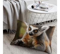 KMRHOUTIQ Decorative Monkey Lemur Cute Lumbar Throw Pillow Covers 8x12 with Hidden Zipper Outdoor Couch Pillow Cases for Sofa Bed Living Room Garden Plush Pillowcase Farmhouse Cushion Case Home Decor