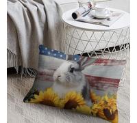 KMRHOUTIQ Decorative Rabbit and Flower Lumbar Throw Pillow Covers 8x12 with Hidden Zipper Outdoor Couch Pillow Cases for Sofa Bed Living Room Garden Plush Pillowcase Farmhouse Cushion Case Home Decor