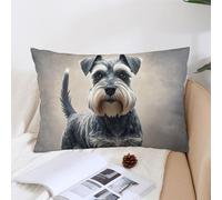KMRHOUTIQ Decorative Schnauzer Lumbar Throw Pillow Covers 12x20 with Hidden Zipper Outdoor Couch Pillow Cases for Sofa Bed Living Room Garden Plush Pillowcase Farmhouse Cushion Case Home Decor