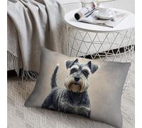 KMRHOUTIQ Decorative Schnauzer Lumbar Throw Pillow Covers 8"x12" with Hidden Zipper Outdoor Couch Pillow Cases for Sofa Bed Living Room Garden Plush Pillowcase Farmhouse Cushion Case Home Decor