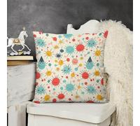 KMRHOUTIQ Decorative Throw Pillow Cover 16x16 Cute Pattern Outdoor Pillow Covers Plush Cushion Cover for Sofa Bed Couch Living Room Boho Farmhouse Pillows Protector with Hidden Zipper