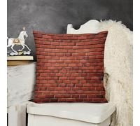KMRHOUTIQ Decorative Throw Pillow Cover 16x16 Red Brick Wall Outdoor Pillow Covers Plush Cushion Cover for Sofa Bed Couch Living Room Boho Farmhouse Pillows Protector with Hidden Zipper