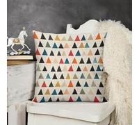 KMRHOUTIQ Decorative Throw Pillow Cover 18x18 Beige Small Triangle Outdoor Pillow Covers Plush Cushion Cover for Sofa Bed Couch Living Room Boho Farmhouse Pillows Protector with Hidden Zipper