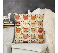 KMRHOUTIQ Decorative Throw Pillow Cover 18x18 Brown and Orange Style Outdoor Pillow Covers Plush Cushion Cover for Sofa Bed Couch Living Room Boho Farmhouse Pillows Protector with Hidden Zipper