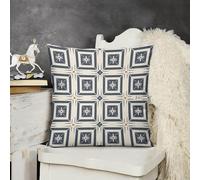 KMRHOUTIQ Decorative Throw Pillow Cover 18x18 Brown and White Pattern Outdoor Pillow Covers Plush Cushion Cover for Sofa Bed Couch Living Room Boho Farmhouse Pillows Protector with Hidden Zipper