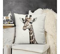 KMRHOUTIQ Decorative Throw Pillow Cover 18x18 Giraffe Outdoor Pillow Covers Plush Cushion Cover for Sofa Bed Couch Living Room Boho Farmhouse Pillows Protector with Hidden Zipper