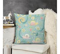 KMRHOUTIQ Decorative Throw Pillow Cover 20x20 Blue Snail Pattern Outdoor Pillow Covers Plush Cushion Cover for Sofa Bed Couch Living Room Boho Farmhouse Pillows Protector with Hidden Zipper