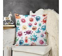 KMRHOUTIQ Decorative Throw Pillow Cover 20x20 Cartoon Pattern Outdoor Pillow Covers Plush Cushion Cover for Sofa Bed Couch Living Room Boho Farmhouse Pillows Protector with Hidden Zipper