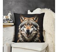 KMRHOUTIQ Decorative Throw Pillow Cover 22x22 Hungry Like A Wolf Outdoor Pillow Covers Plush Cushion Cover for Sofa Bed Couch Living Room Boho Farmhouse Pillows Protector with Hidden Zipper