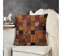 KMRHOUTIQ Decorative Throw Pillow Cover 24x24 African Style Patchwork Outdoor Pillow Covers Plush Cushion Cover for Sofa Bed Couch Living Room Boho Farmhouse Pillows Protector with Hidden Zipper